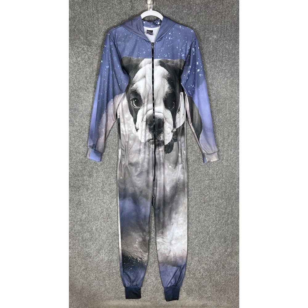 Rage‎ On Long Sleeve French Bulldog One Piece Pajamas Adult Size SM Small Medium